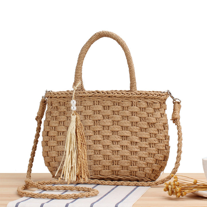 Braided tote bag with playful tassel detail Bowlift