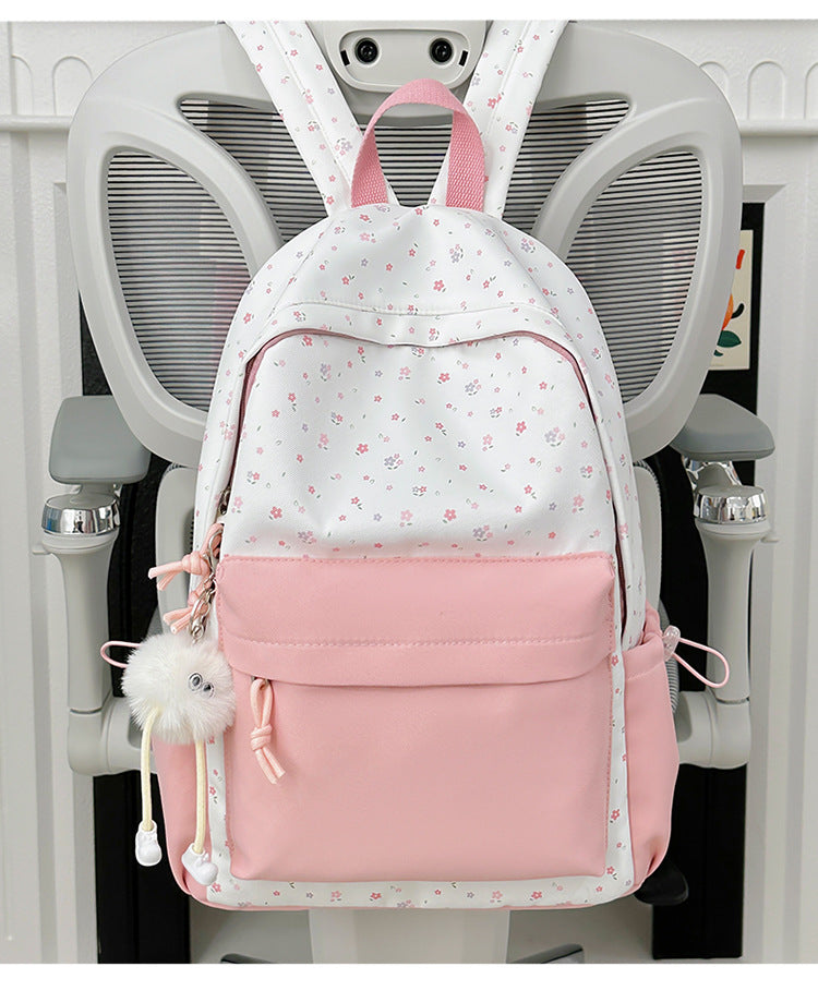 Mini backpack with floral design and practical organizer compartments Bowlift