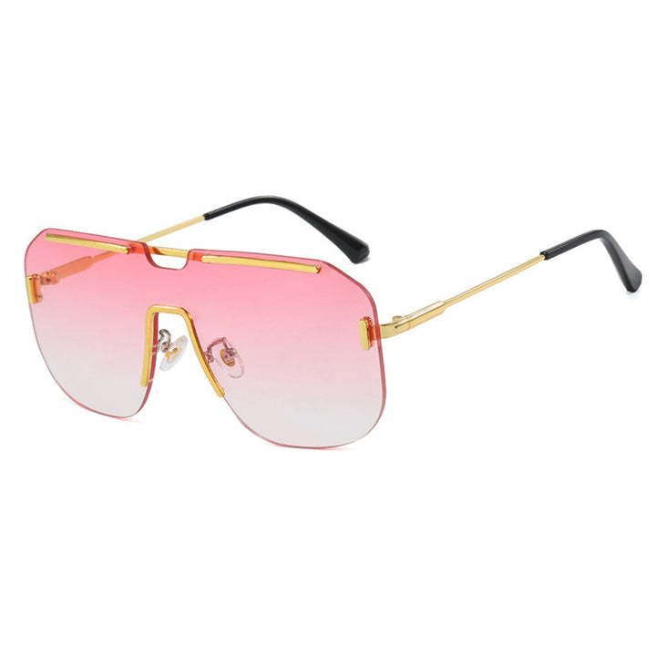 Women's geometric sunglasses with stylish metal frame and UV protection Bowlift