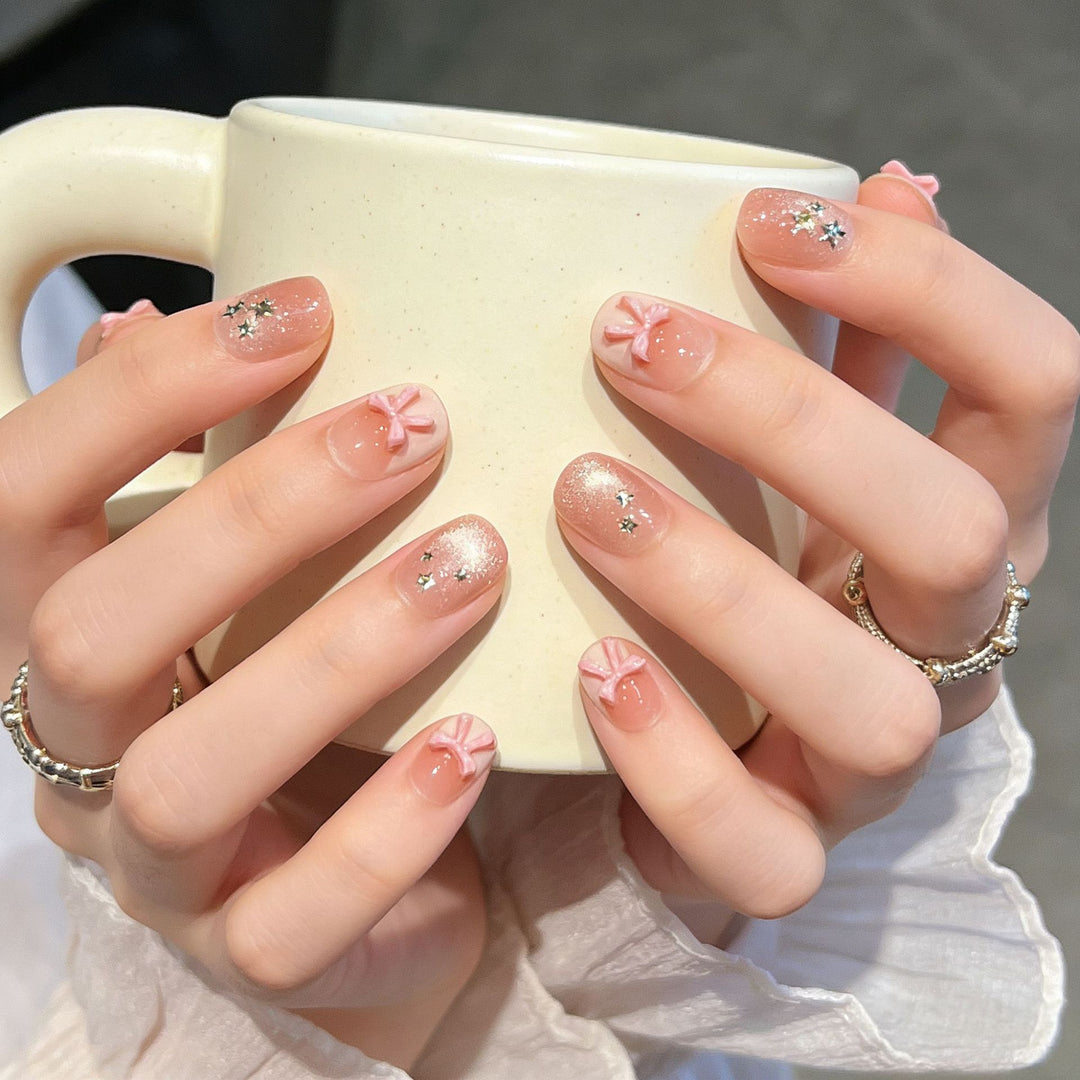 Premium Rhinestone-Embellished Nail Art Extensions Bowlift