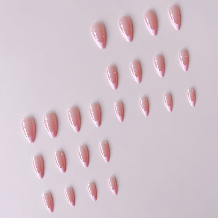 Luxury artificial nail tips with elegant French design Bowlift
