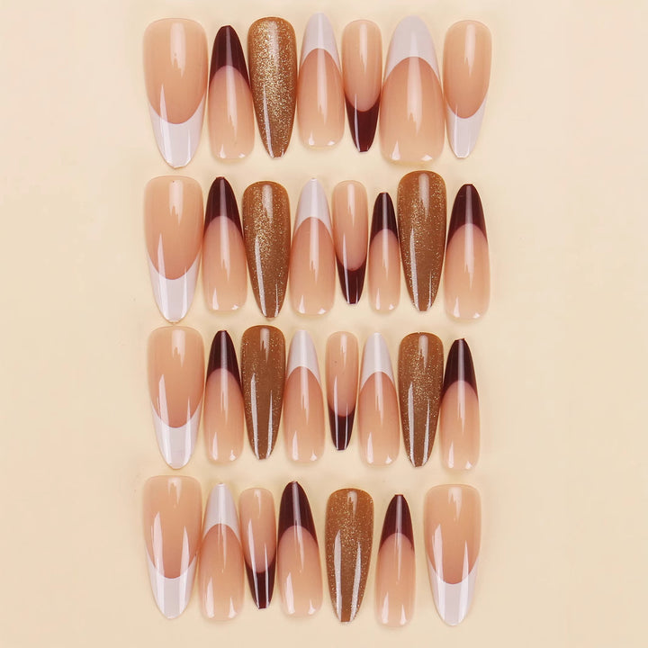 Almond-Shaped Press-On Nails with Elegant Gradient Design Bowlift