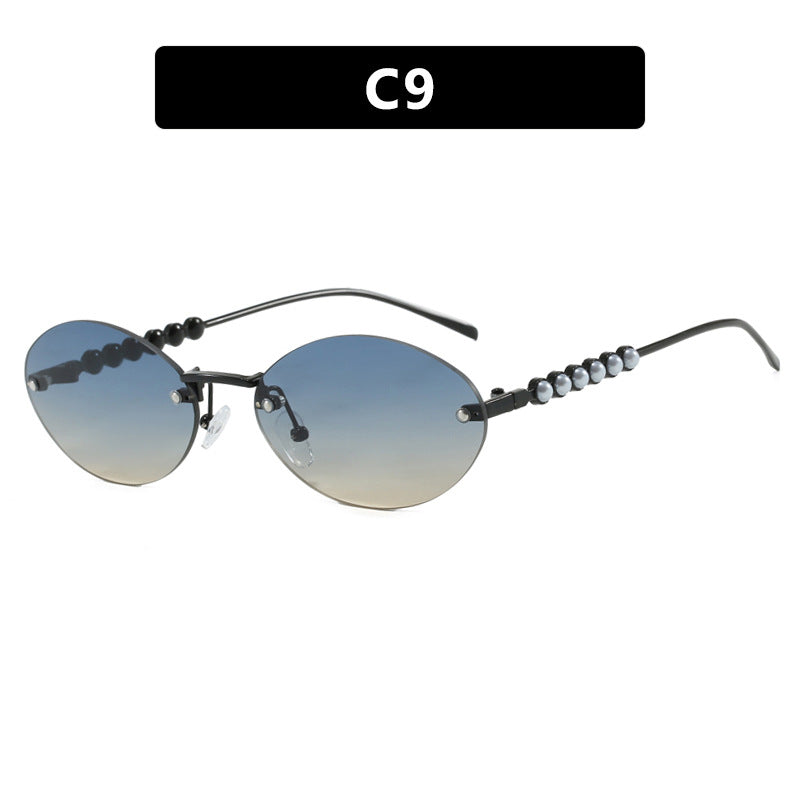 Women's stylish oval sunglasses with elegant embellishments Bowlift