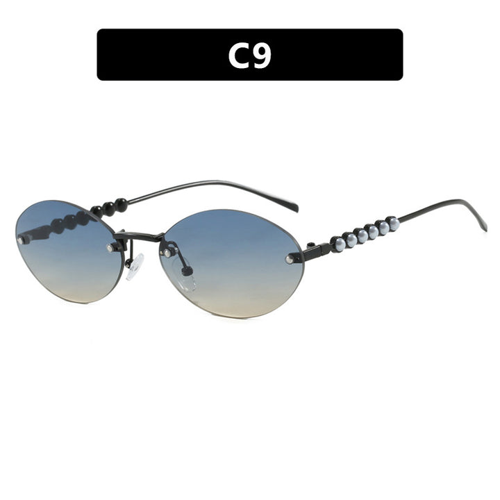 Women's stylish oval sunglasses with elegant embellishments Bowlift