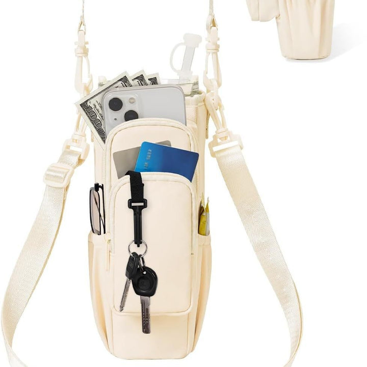 Practical crossbody bag with versatile compartments and a removable cup holder Bowlift