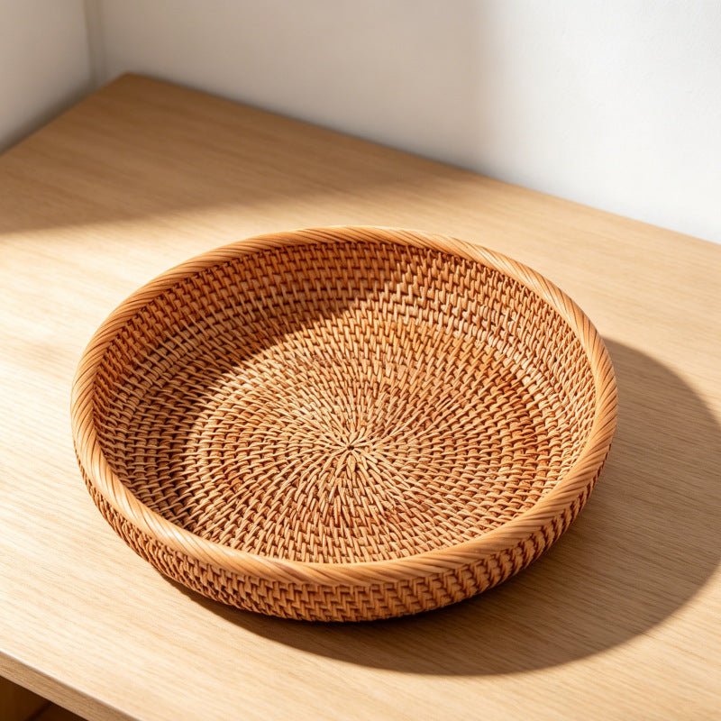 Round Decorative Woven Serving Tray Bowlift