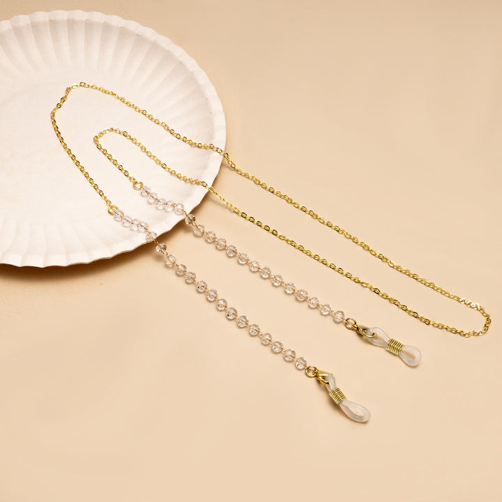 Decorative Stone-Accented Eyewear Chain Bowlift