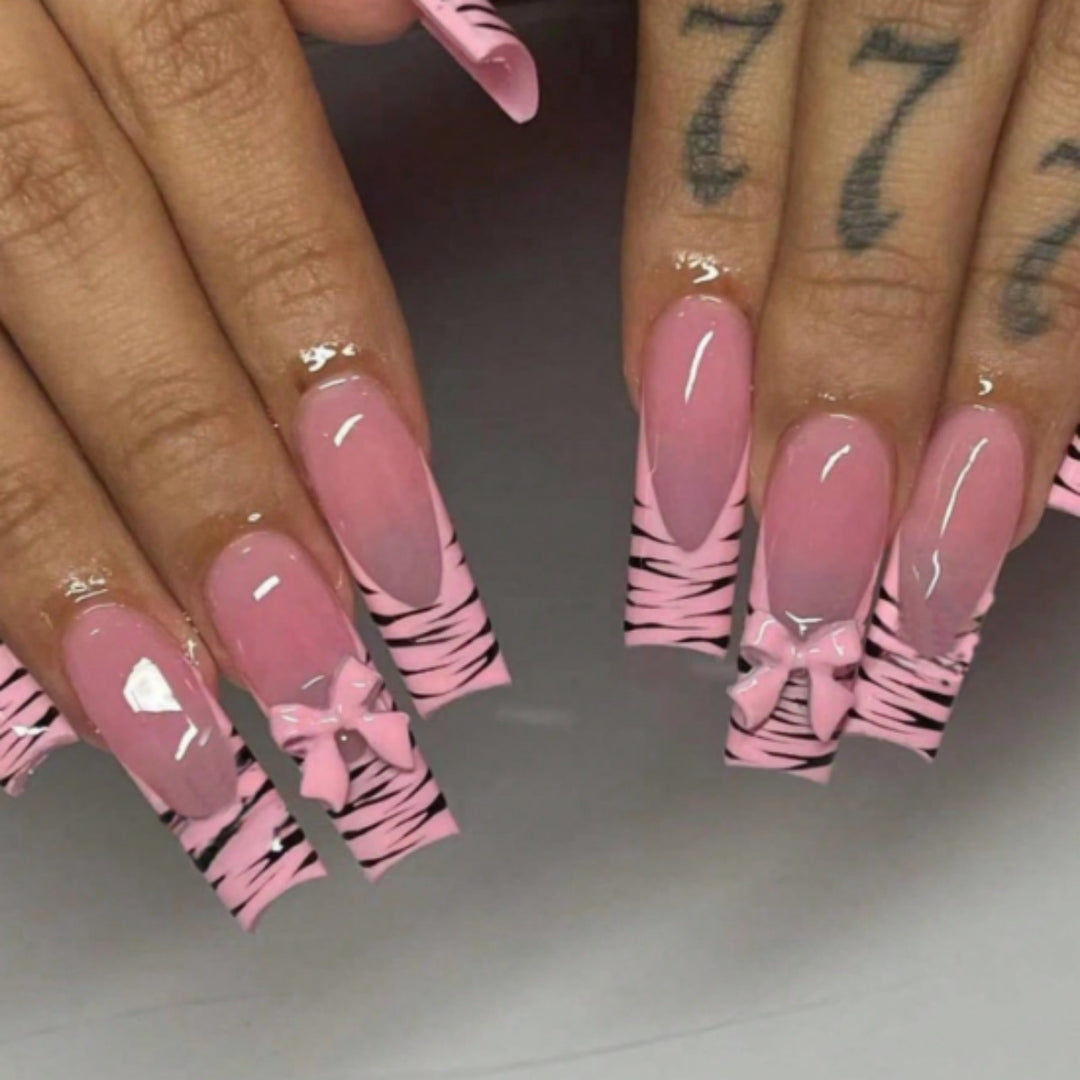 Ornate Butterfly-Inspired Acrylic Nail Extensions Bowlift