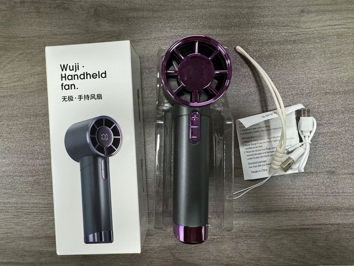 Ladies Portable Hand Fan with LED Display and Various Speed Levels Bowlift