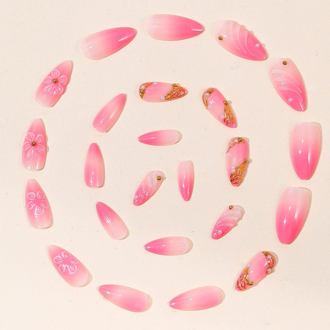 Elegant Floral 3D Nail Art Bowlift