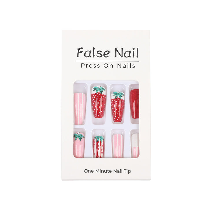 Artificial nails in romantic strawberry design Bowlift