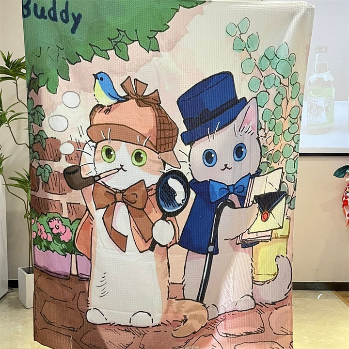 Artistic Cat-Themed Tapestry Blanket