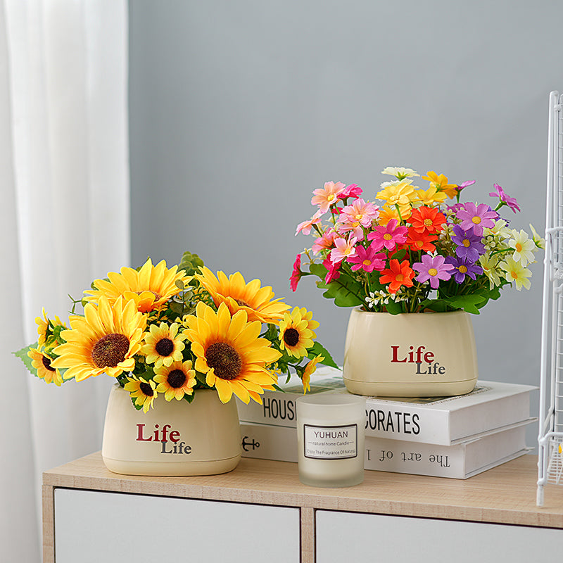 Decorative Potted Faux Floral Arrangement