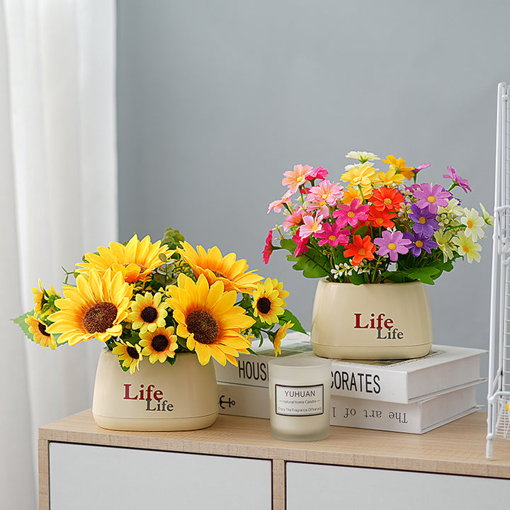 Decorative Potted Faux Floral Arrangement