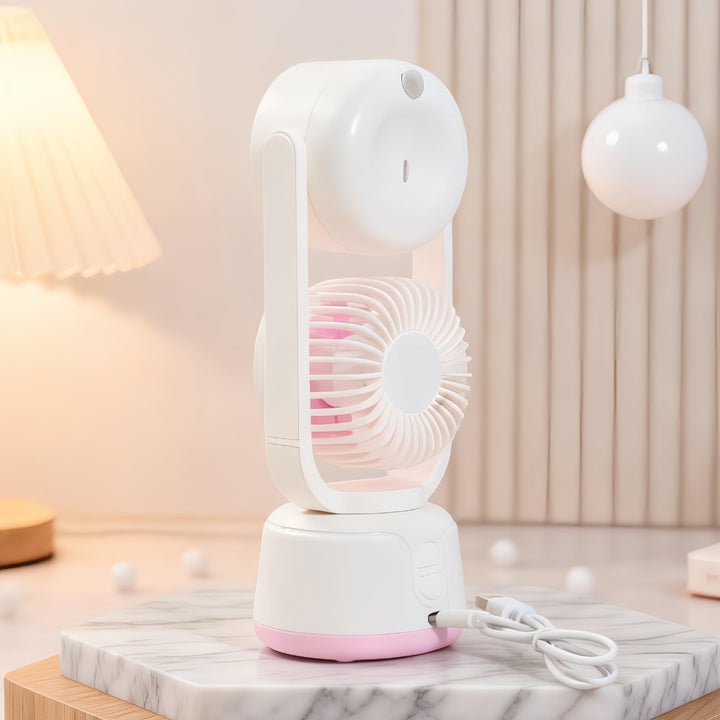 Women's Portable Dual Fan with Spray Function Bowlift
