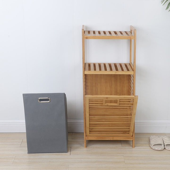 Laundry basket with bamboo frame and fabric insert Bowlift