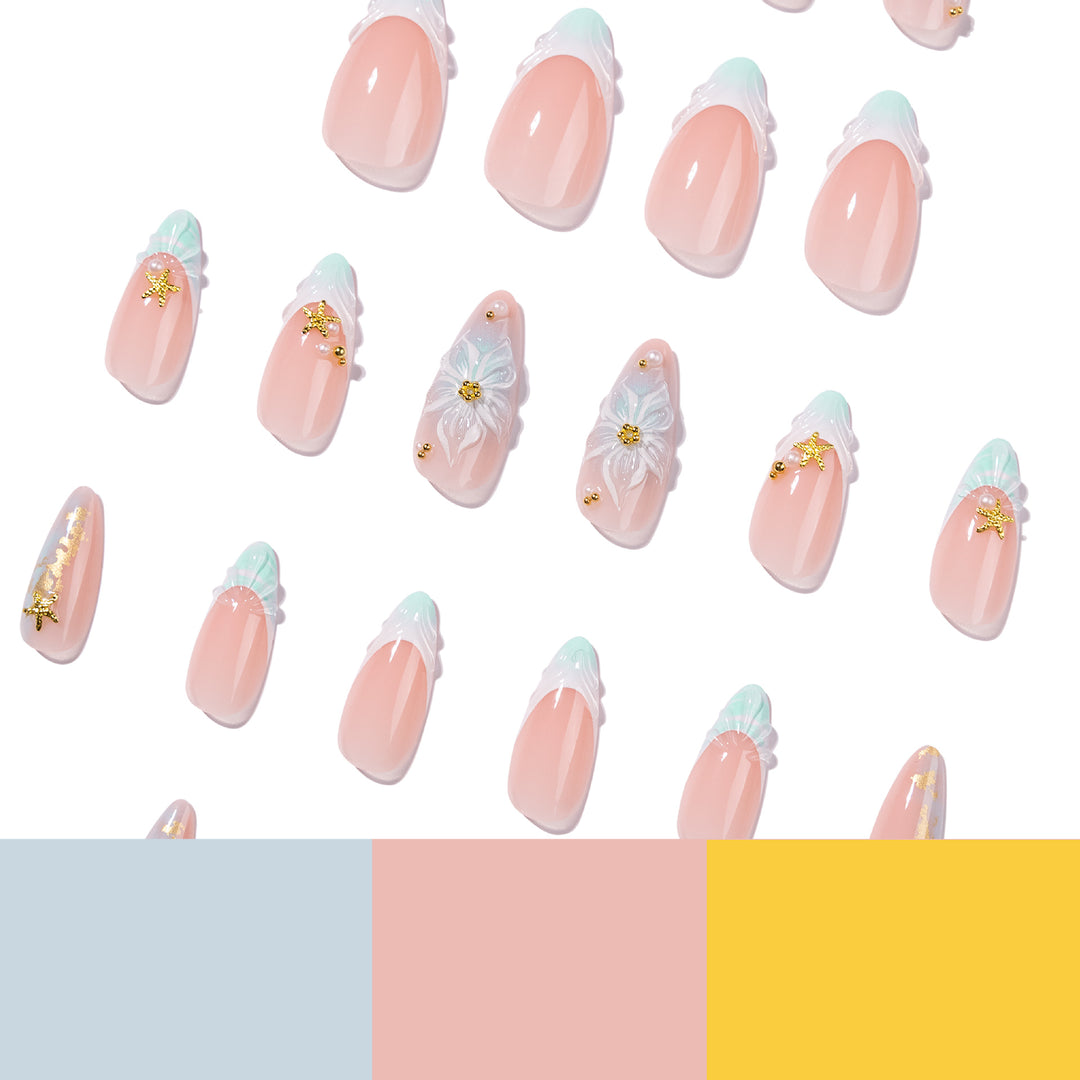 Artful stiletto nails with floral and glamorous accents Bowlift
