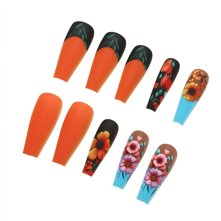Art Nail Set with Floral Patterns Bowlift