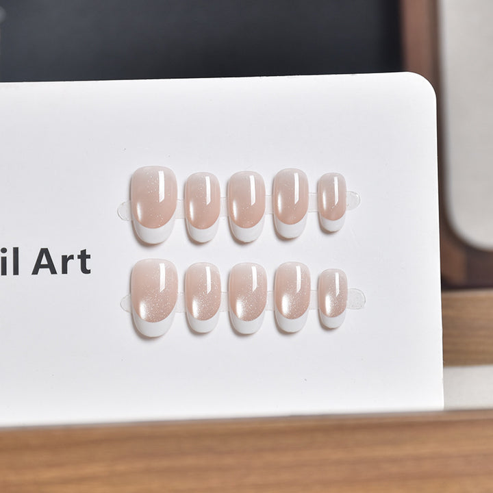 Premium Glossy French Tip Nail Enhancements Bowlift