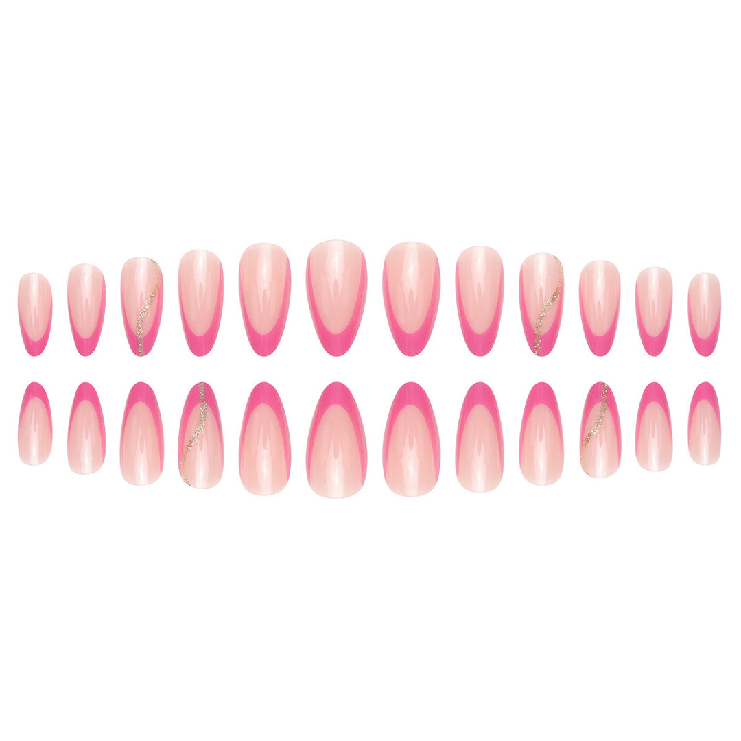 Elegant Stiletto Press-On Nails with Pink Ombre Design Bowlift