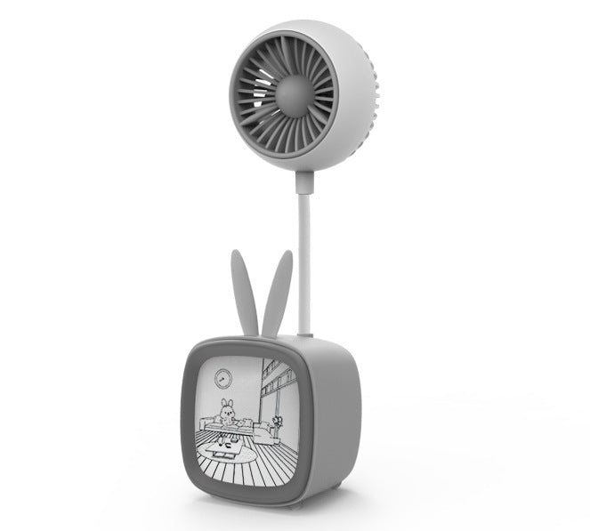 Unisex Cute Bunny-Themed Rechargeable Desk Fan Bowlift