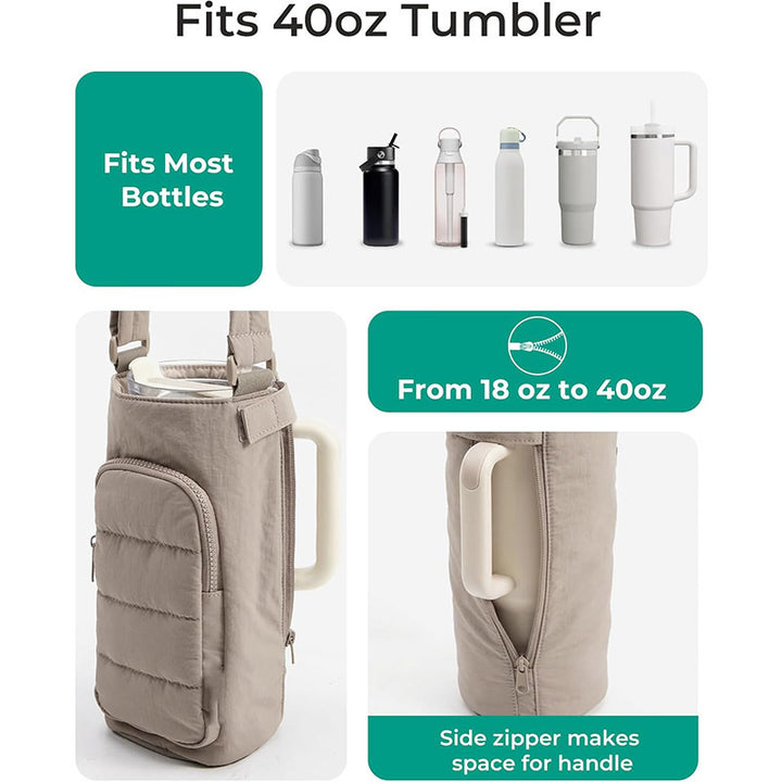 Insulated Water Bottle Sleeve with Pocket