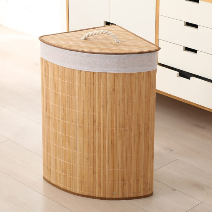 Premium laundry basket with dividers and handcrafted bamboo frame Bowlift