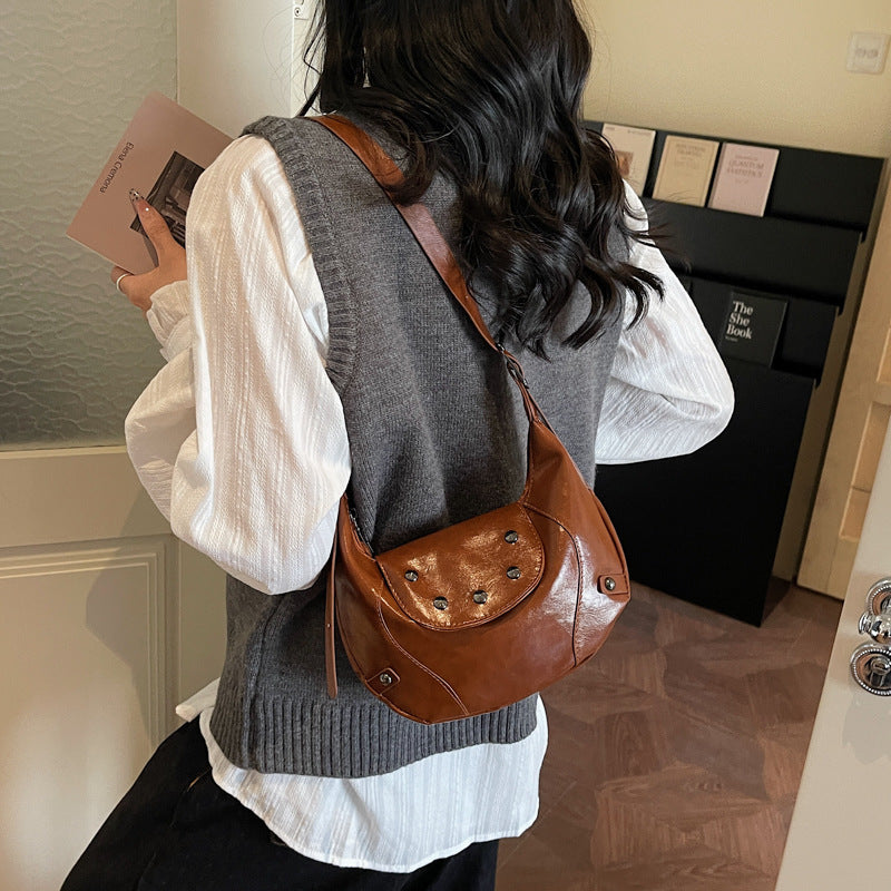 Stylish Leather Hobo Bag Bowlift