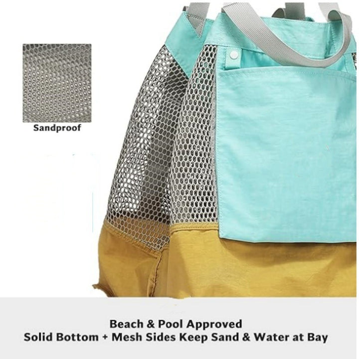 Airy Beach Bag with Large Storage and Mesh Design Bowlift