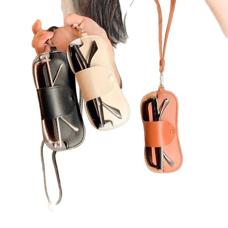 Leather Eyewear Case with Adjustable Strap Bowlift