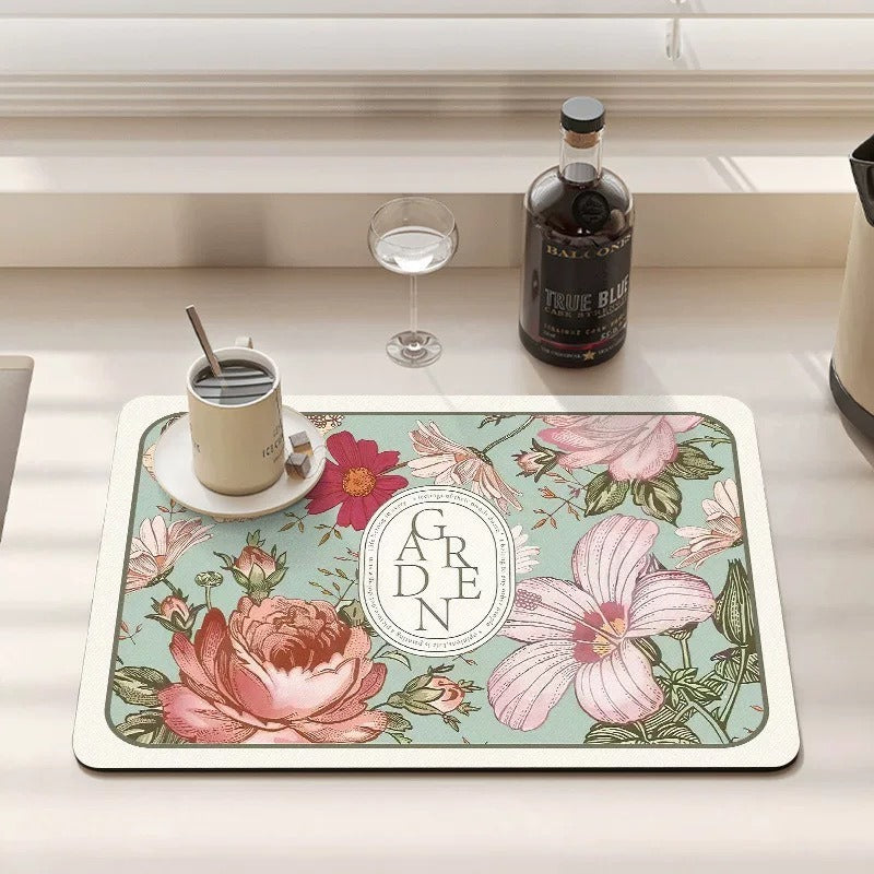 Decorative Botanical Kitchen Mat