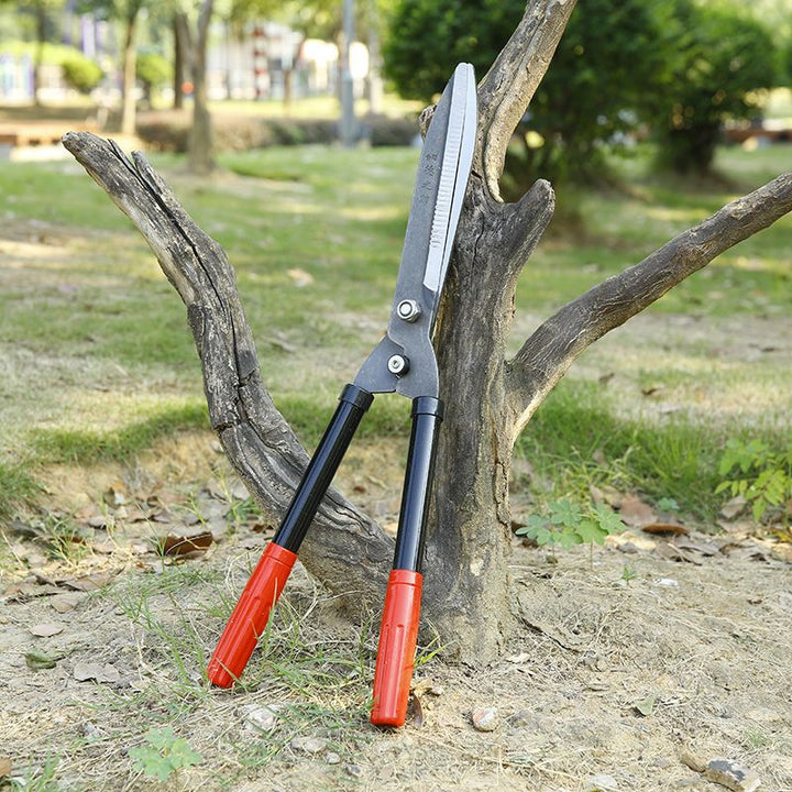 Heavy-Duty Long-Blade Hedge Shears with Serrated Steel Blades and Non-Slip Grip Bowlift