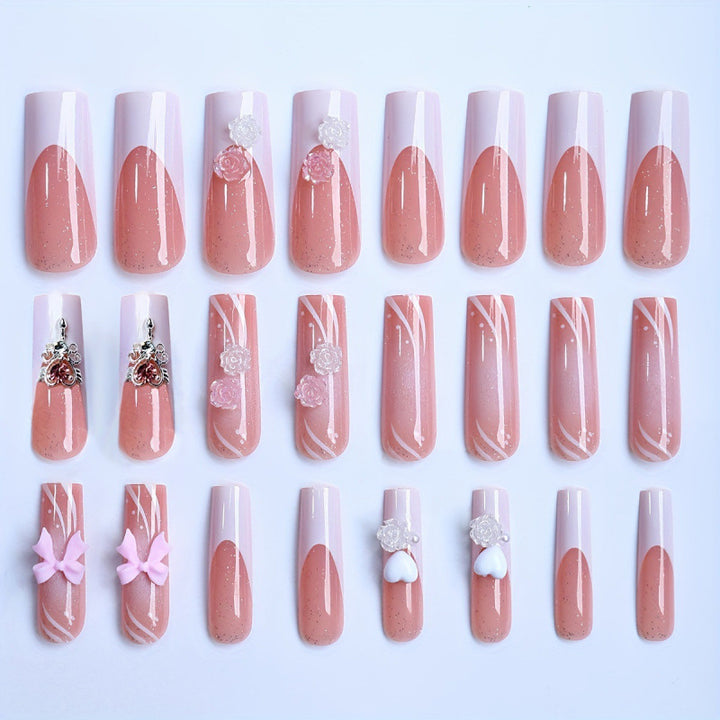 Decorative Luxury Press-On Nail Set Bowlift