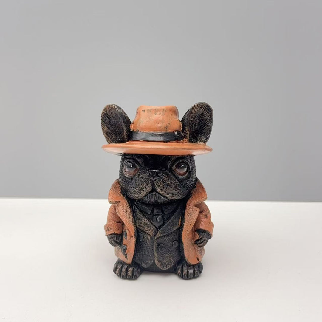 Decorative figure French Bulldog in suit Bowlift