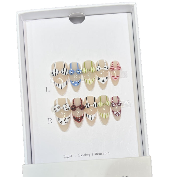 Decorative Press-On Nail Art Set with Unique Patterns Bowlift 1788223862