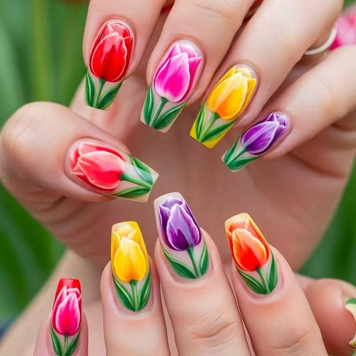 Artistic Floral Nail Art Bowlift
