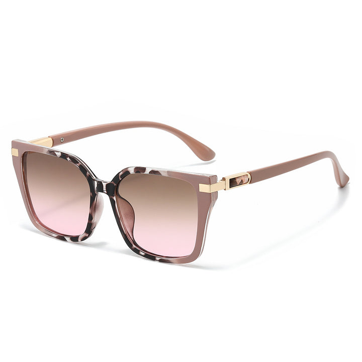 Oversized Square Frame Sunglasses with Gold Accents Bowlift