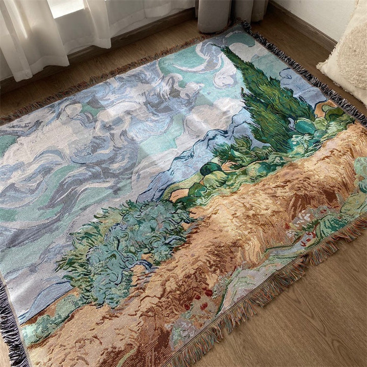 Artistic Landscape Tapestry Throw