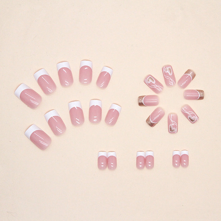 Heart-Design Press-On Nail Art Tips Bowlift