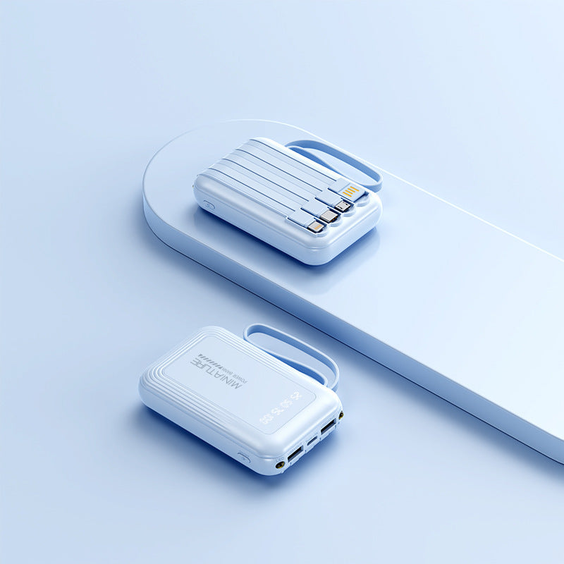 Practical power bank with wireless fast charging function and integrated cable system Bowlift