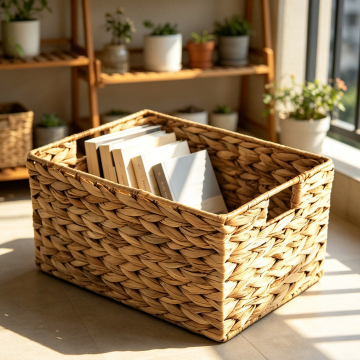 Woven Rectangular Storage Basket Bowlift