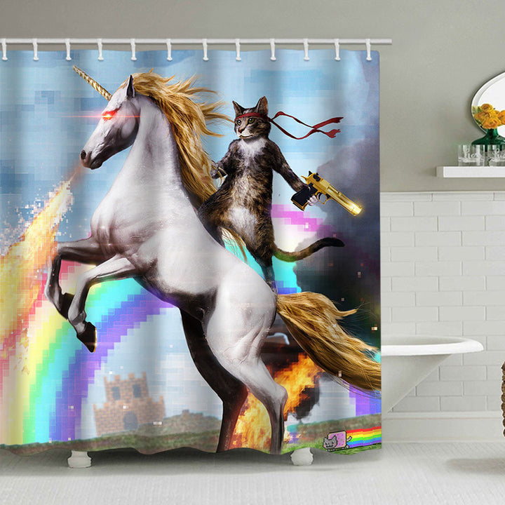 Artistic Dog Illustration Shower Curtain Bowlift