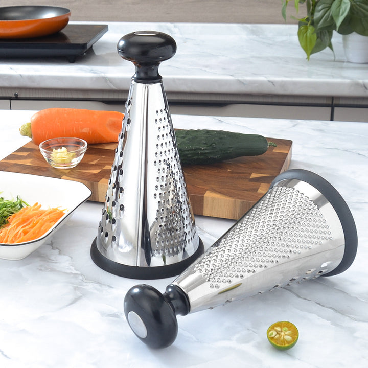 Ergonomic stainless steel kitchen grater with non-slip handle Bowlift