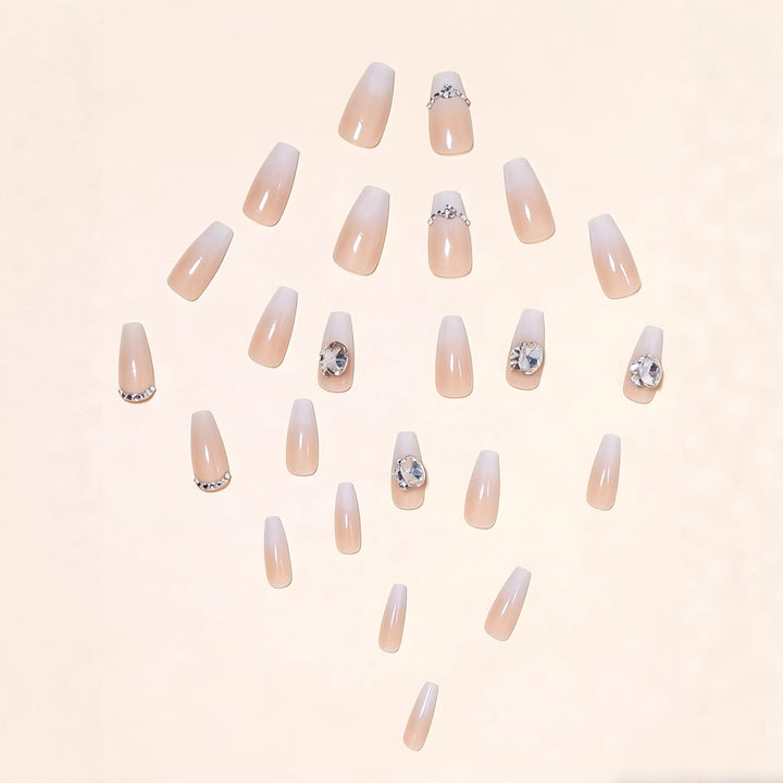 Luxurious Crystal-Embellished Press-On Nail Art Bowlift