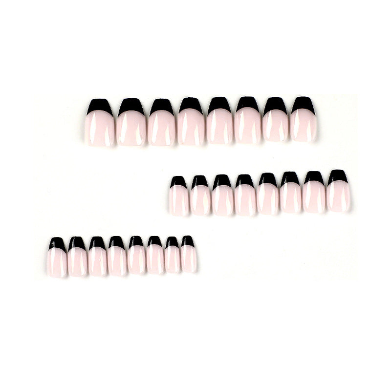 Artificial nail tips with high gloss black Bowlift