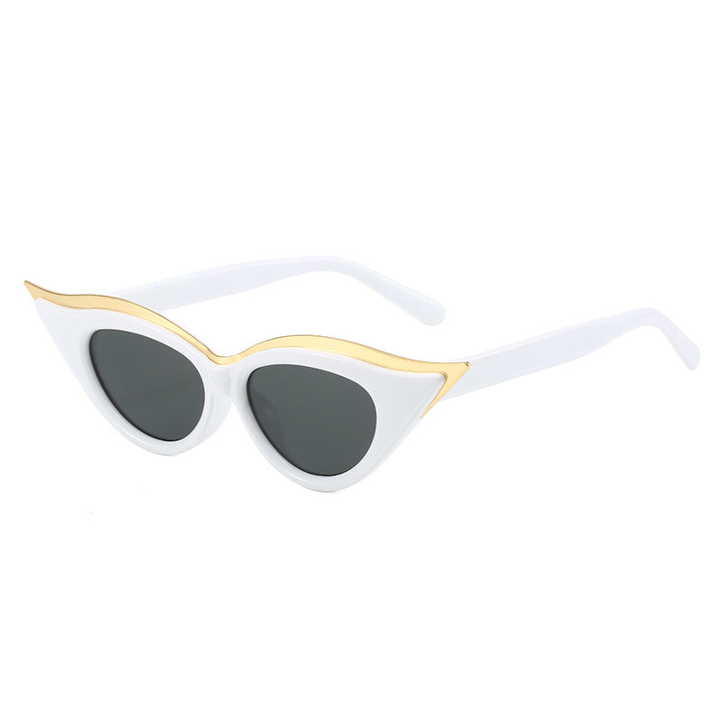 Women's Cat-Eye Sunglasses with Luxurious Metallic Accents Bowlift