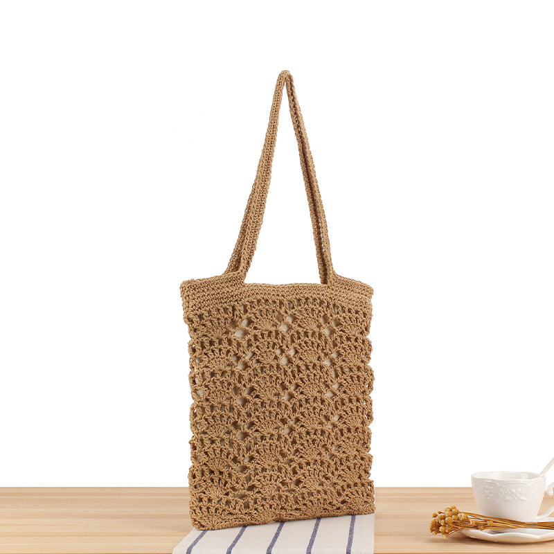 Handbag Made of Hand-Knotted Natural Material with Elegant Details Bowlift
