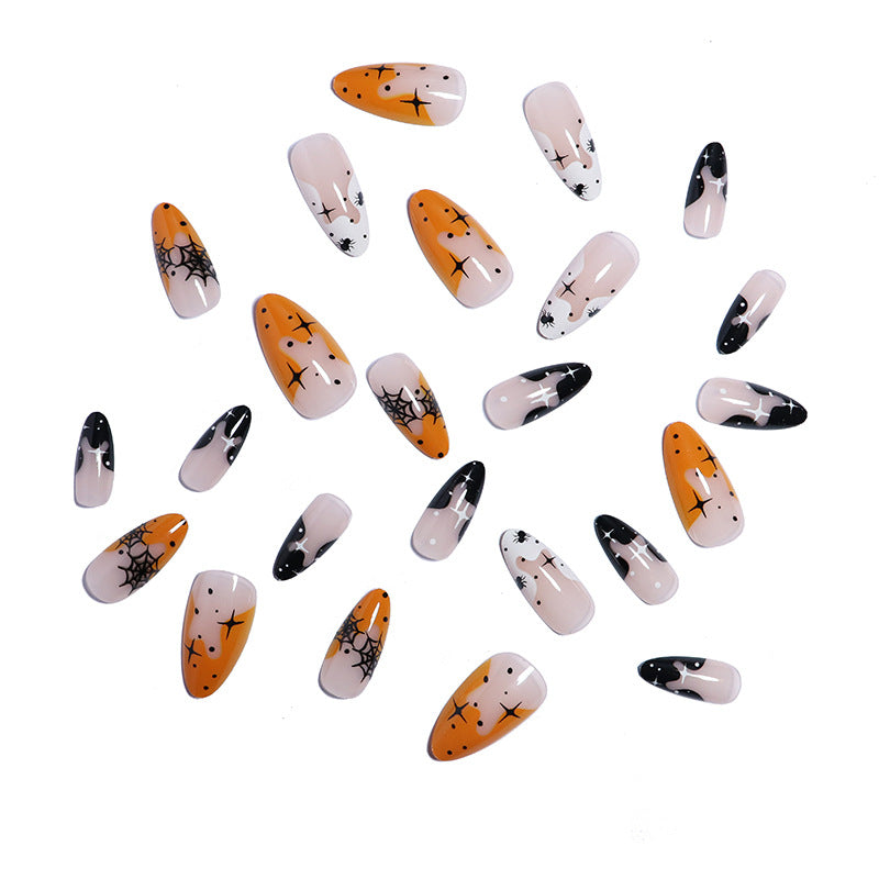 Artistic Halloween-Themed Press-On Nail Set Bowlift