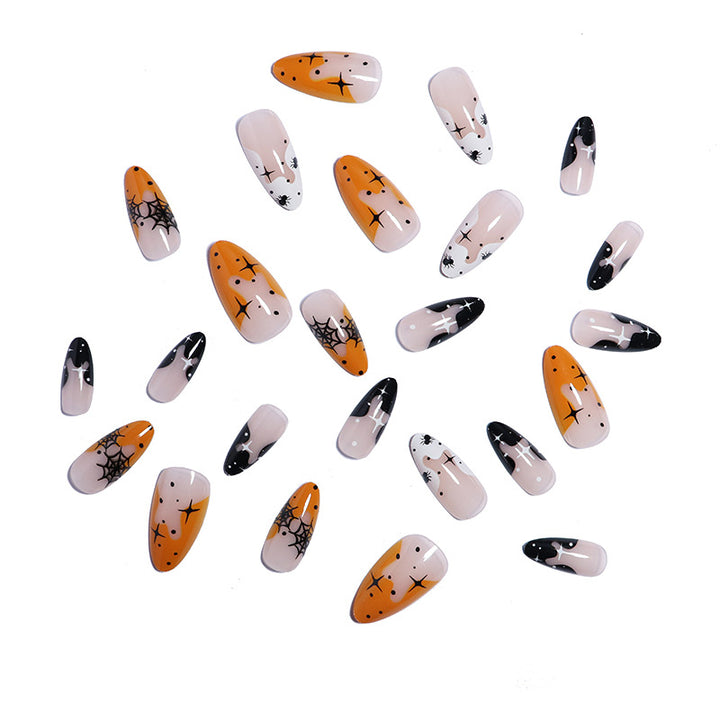 Artistic Halloween-Themed Press-On Nail Set Bowlift