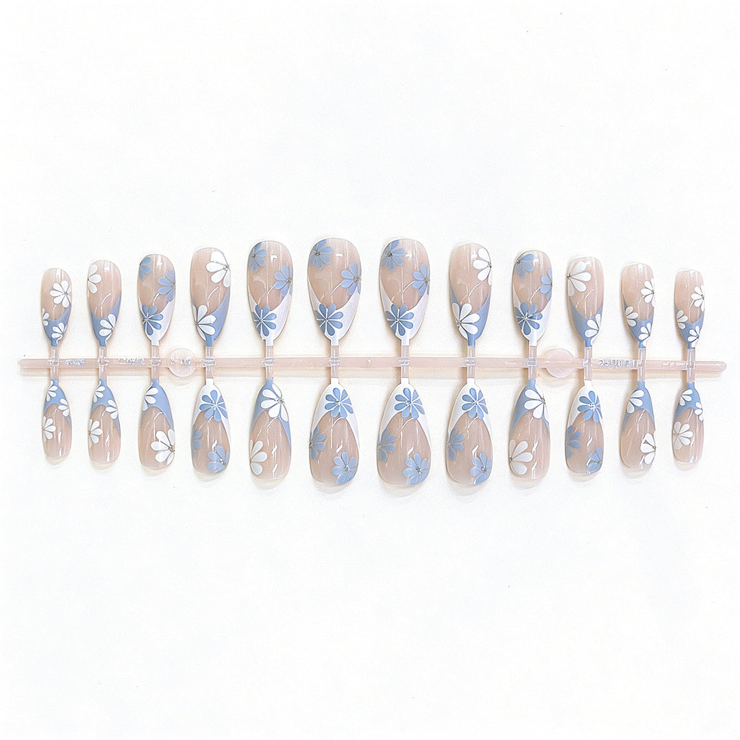 Floral Design Press-On Nail Set Bowlift